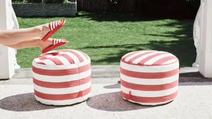 Pouf rotondo impermeabile da giardino Point Outdoor di Fatboy